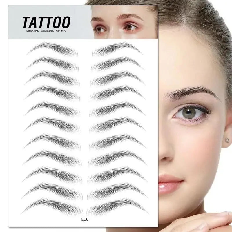 4D Waterproof Eyebrow Tattoo Stickers Health & Beauty-5