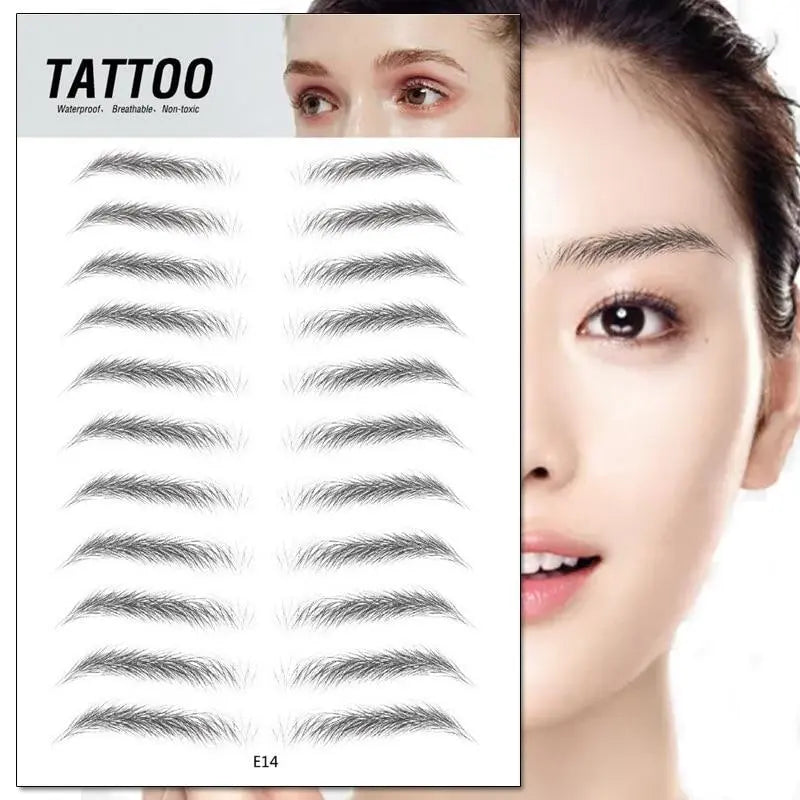 4D Waterproof Eyebrow Tattoo Stickers Health & Beauty-5